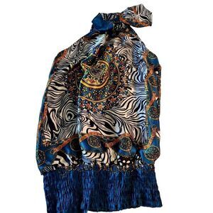 Mismatch cute sleeveless blouse size S